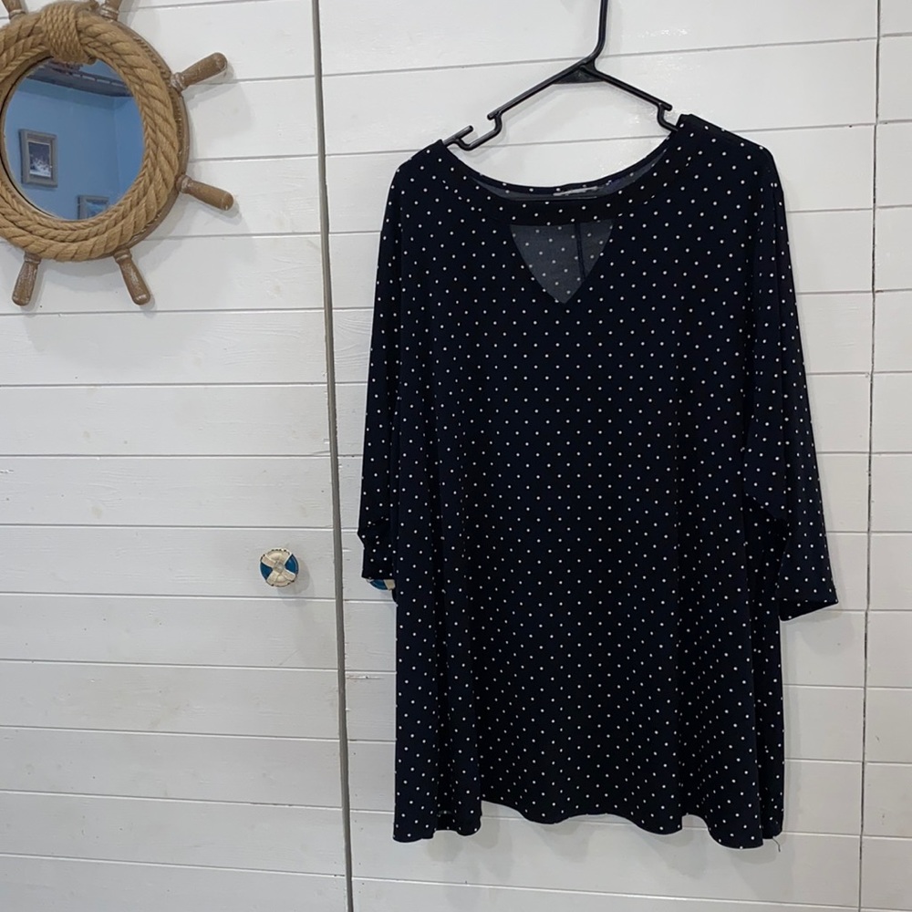 Black and white polka dot blouse